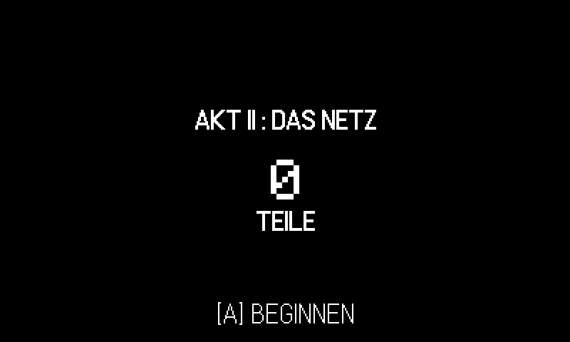 Zwischen zwei Akten: die neue Einheit erscheint allein, bei null.
