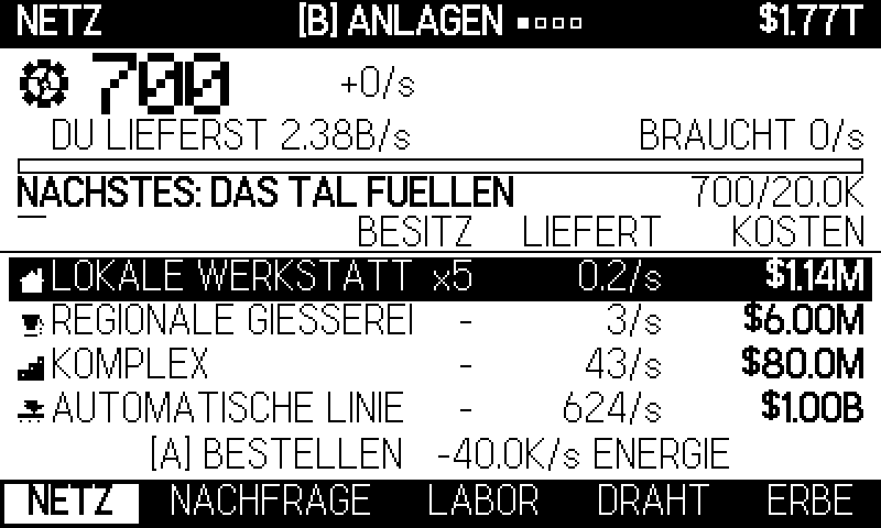 Akt II — das Netz. Du speist Standorte, sie liefern Einheiten.