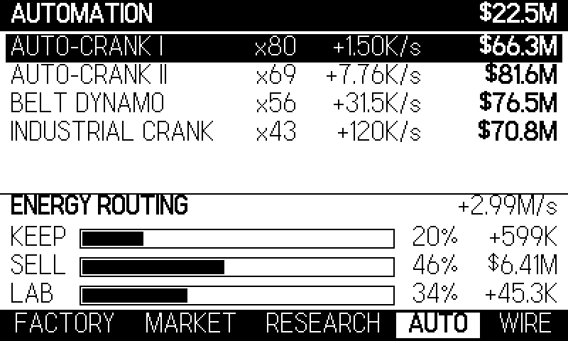 The dial: KEEP, SELL, LAB. It is the whole strategy in one gesture.