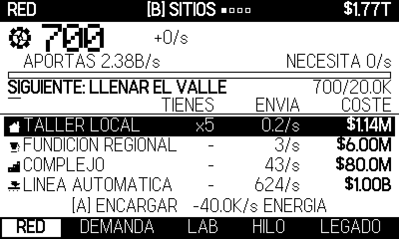 Acto II: la red. Alimentas plantas, ellas envían unidades.