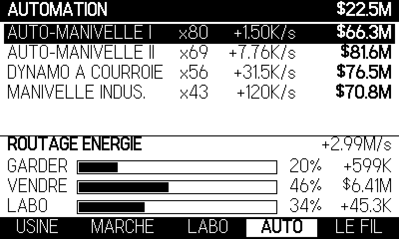 Le cadran : GARDER, VENDRE, LABO. Toute la stratégie en un geste.