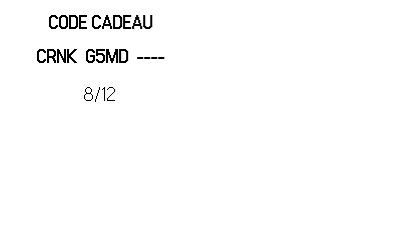 Les codes cadeaux se tapent au clavier de la console, dans les réglages.