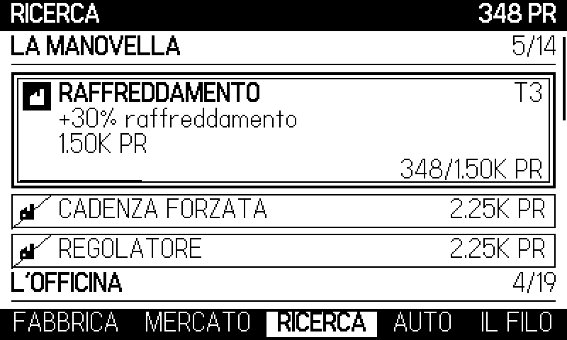 Il laboratorio. Le carte che puoi permetterti risaltano; le altre dicono cosa vogliono.