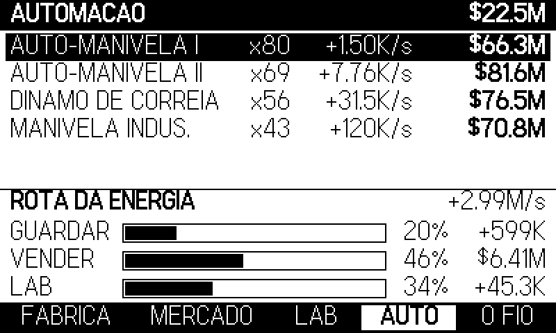 O manípulo: GUARDAR, VENDER, LABORATÓRIO. Toda a estratégia num gesto.