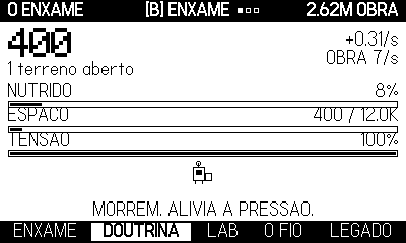 Um enxame que ultrapassa o que consome desaba. É o ato que se pode perder.